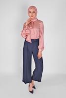 Hijab clothing POWDER SCARF DETAIL SATIN BLOUSE 1242 