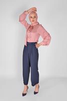 Hijab clothing POWDER SCARF DETAIL SATIN BLOUSE 1242 