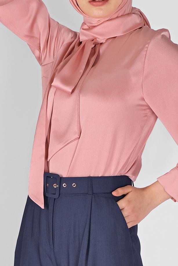 Hijab clothing  SCARF DETAIL SATIN BLOUSE 1242  - TRENDTESETTÜR