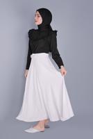 Tesettür giyim SİYAH PAMUKLU FIRFIR DANTEL DETAYLI BLUZ 23257 