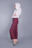 Tesettür giyim BEYAZ PAMUKLU FIRFIR DANTEL DETAYLI BLUZ 23257 