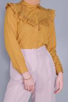 Tesettür giyim TURUNCU PAMUKLU FIRFIR DANTEL DETAYLI BLUZ 23257 