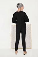 Hijab clothing BLACK ALVİNA FRILLED BLOUSE 40477 