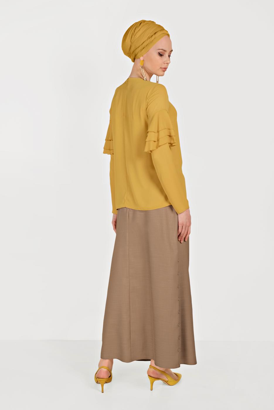 Hijab clothing ORANGE ALVİNA FRILLED BLOUSE 40477 