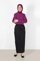 Hijab clothing PURPLE ALVİNA FRILLED BLOUSE 40477 