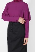 Hijab clothing PURPLE ALVİNA FRILLED BLOUSE 40477 