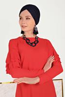 Hijab clothing RED ALVİNA FRILLED BLOUSE 40477 