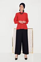 Hijab clothing RED ALVİNA FRILLED BLOUSE 40477 