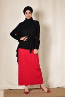 Hijab clothing BLACK ALVİNA FRILLED BLOUSE 4062 