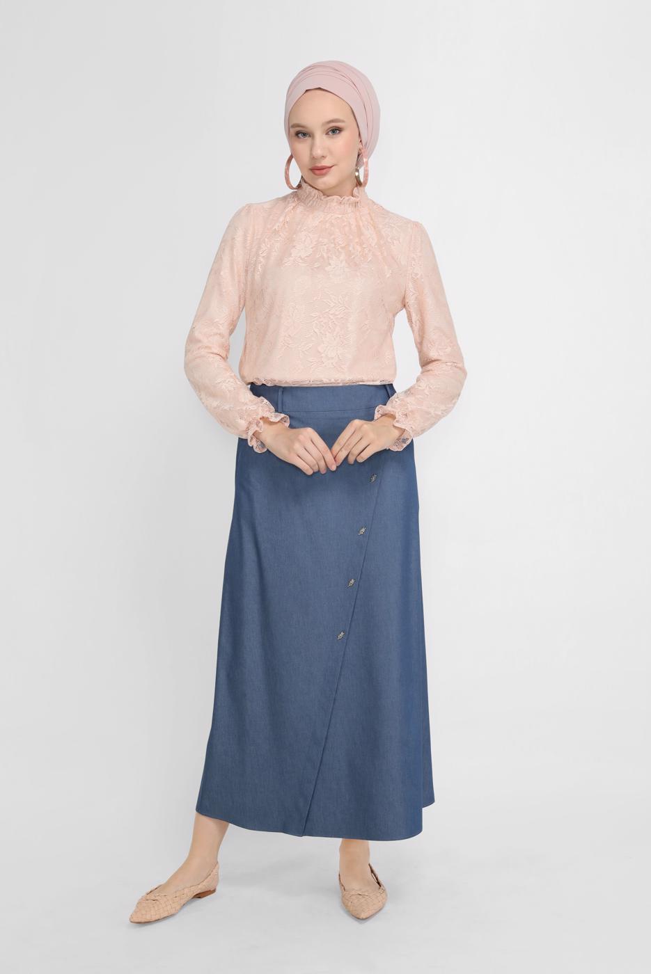 Hijab clothing POWDER ALVİNA LACED BLOUSE 40688 