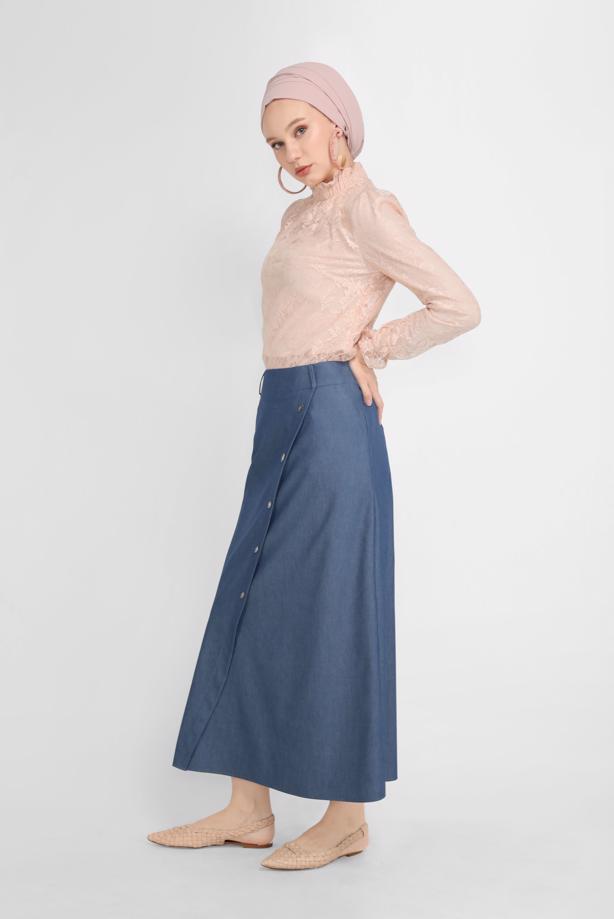 Hijab clothing POWDER ALVİNA LACED BLOUSE 40688  - TRENDTESETTÜR