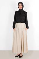 Tesettür giyim SİYAH ALVİNA YAKASI NAKIŞLI BLUZ 40780 