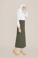 Hijab clothing CREAM ALVİNA RUFFLE DETAIL BUTTONED BLOUSE 40798 