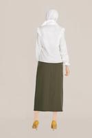 Hijab clothing CREAM ALVİNA RUFFLE DETAIL BUTTONED BLOUSE 40798 