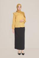Hijab clothing YELLOW ALVİNA RUFFLE DETAIL BUTTONED BLOUSE 40798 