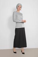 Hijab clothing GREY ALVİNA CREW-NECK SILVERY BLOUSE 4192 