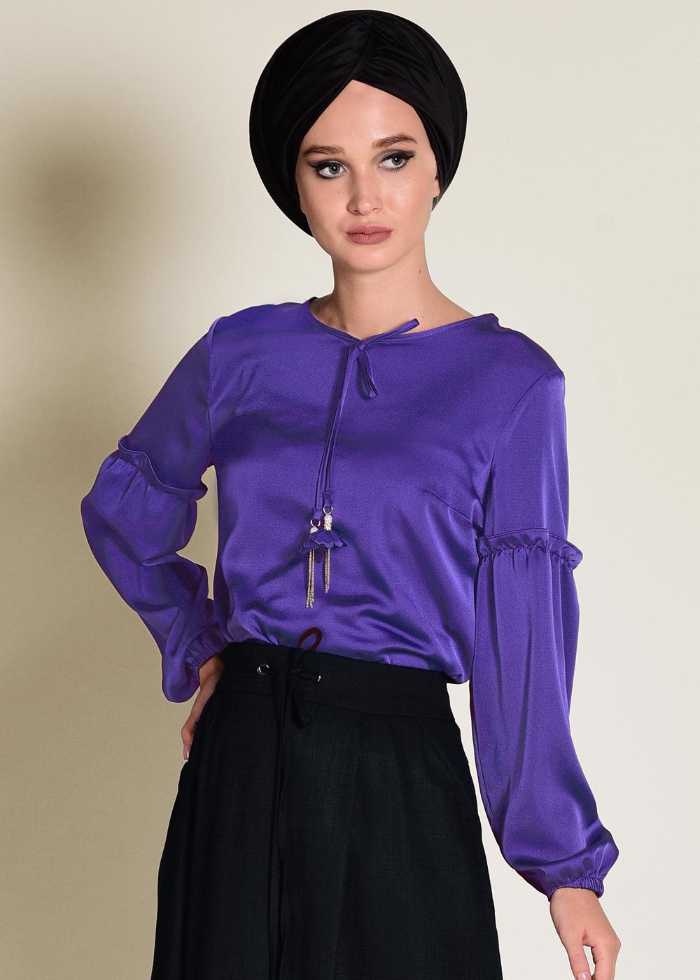 Vêtements hijab POURPRE CHEMISIER ALVİNA 4321