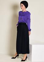 Hijab clothing PURPLE ALVİNA TIE DETAIL BLOUSE 4321  