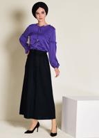 Hijab clothing PURPLE ALVİNA TIE DETAIL BLOUSE 4321  