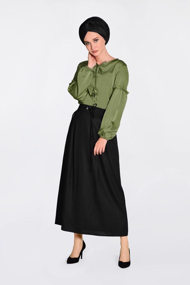 Tesettür giyim  ALVİNA YAKASI BAĞCIKLI BLUZ 4321