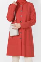 Tesettür giyim KIRMIZI ALVİNA TORBA CEPLİ BOYDAN DÜĞMELİ CEKET 4001