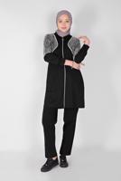 Vêtements hijab NOIR VESTE DE SURVÊTEMENT  4166 