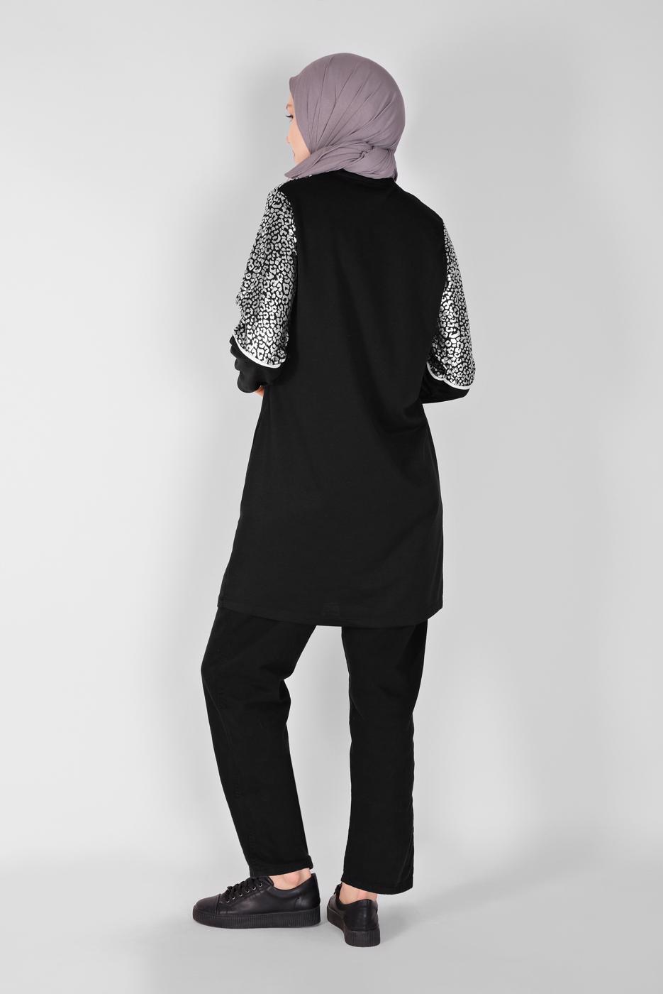 Vêtements hijab NOIR VESTE DE SURVÊTEMENT  4166 