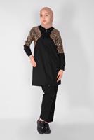 Vêtements hijab NOIR VESTE DE SURVÊTEMENT  4166 