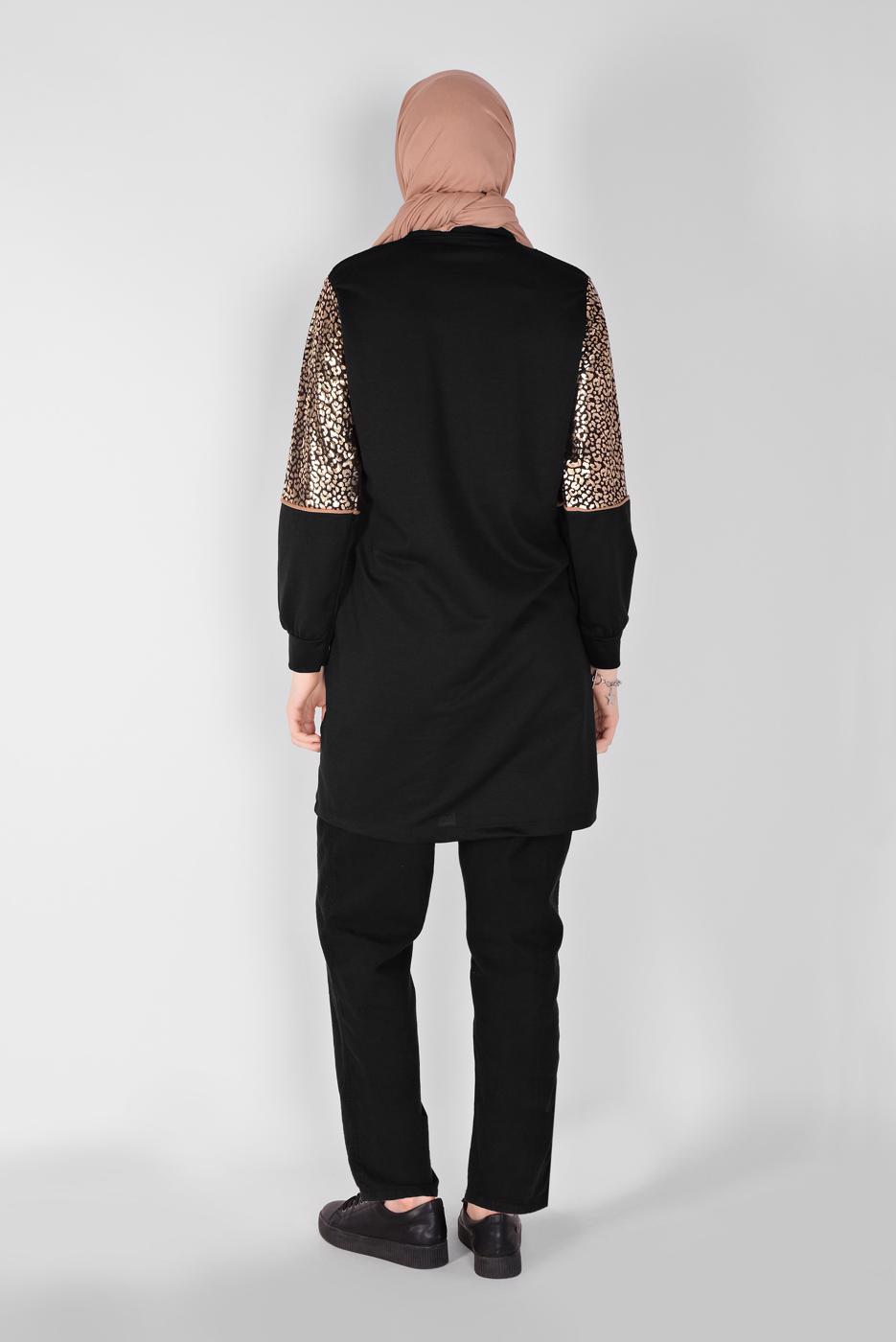 Vêtements hijab NOIR VESTE DE SURVÊTEMENT  4166 