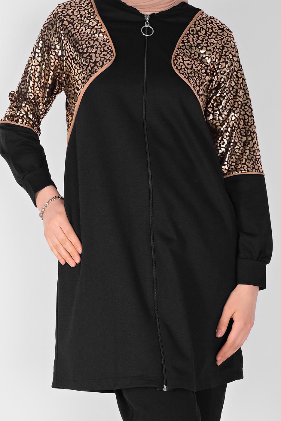 Vêtements hijab NOIR VESTE DE SURVÊTEMENT  4166 