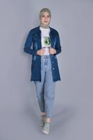 Vêtements hijab BLEU MARINE VESTE EN JEAN  4705 