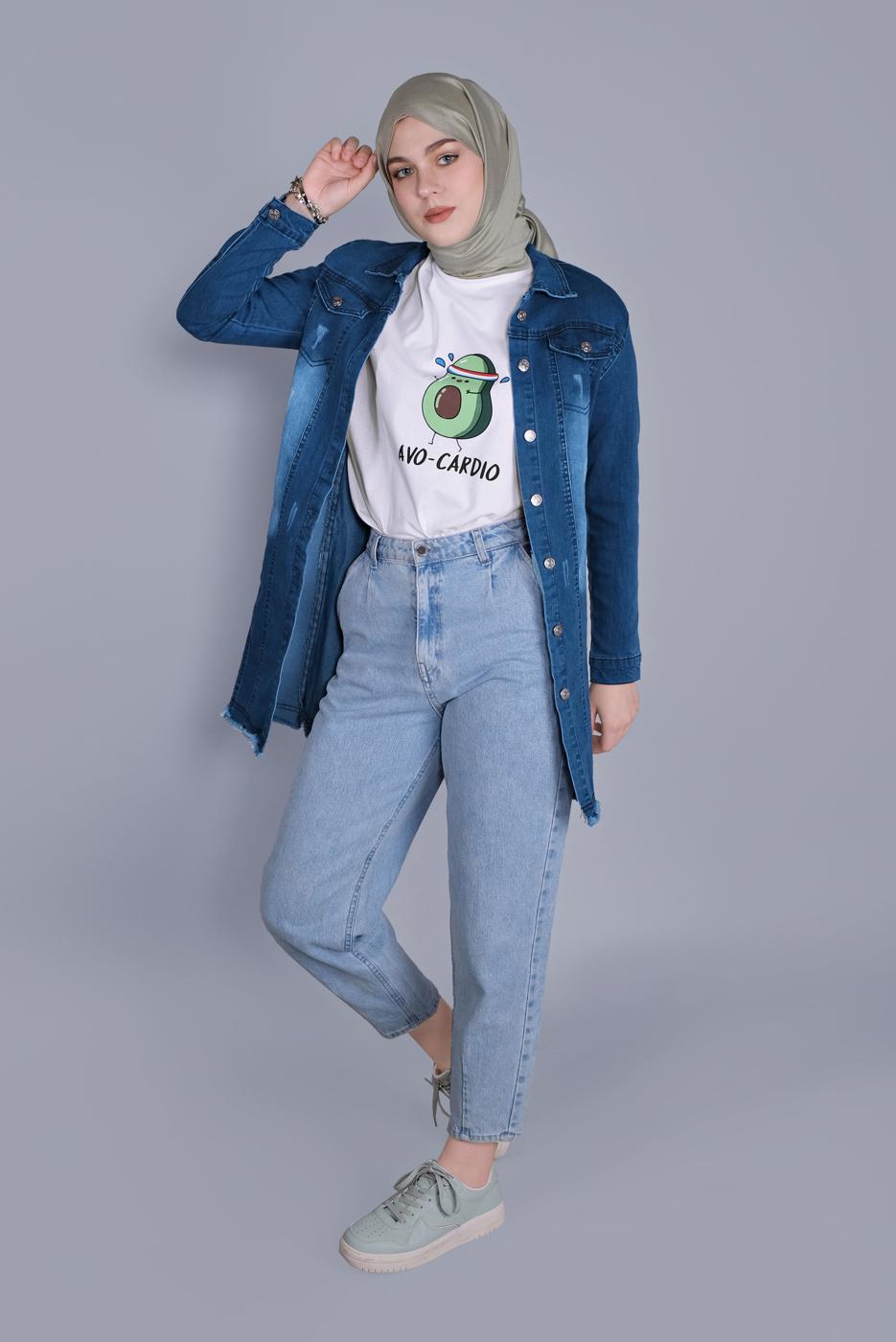 Vêtements hijab BLEU MARINE VESTE EN JEAN  4705 