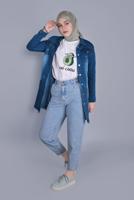 Vêtements hijab BLEU MARINE VESTE EN JEAN  4705 