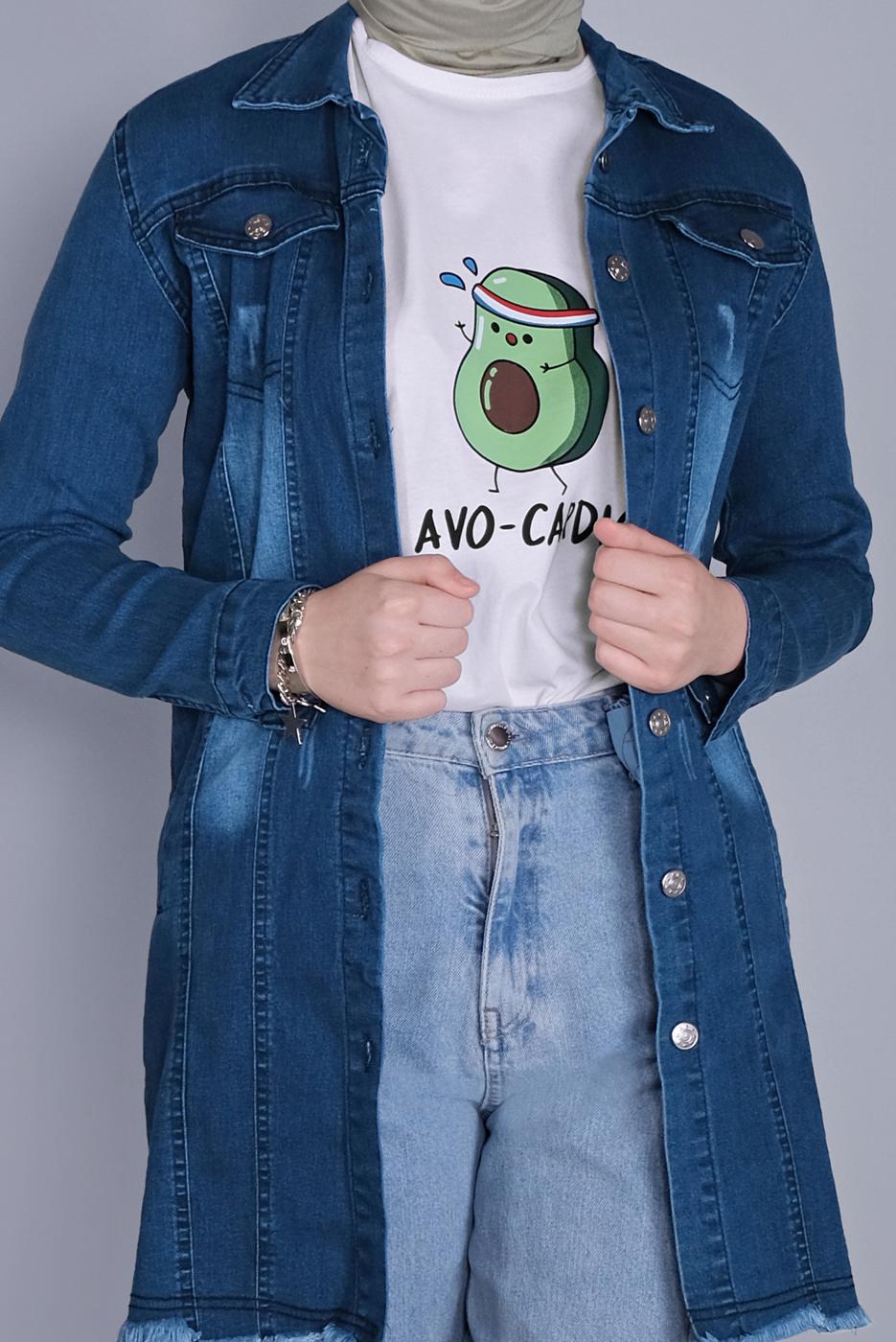 Vêtements hijab BLEU MARINE VESTE EN JEAN  4705 