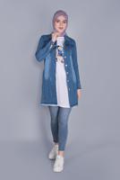 Hijab clothing NAVY BLUE DENIM JACKET  4705 