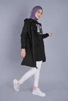 Vêtements hijab NOIR VESTE À CAPUCHE  8736 