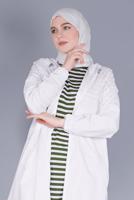 Hijab clothing WHITE HOODED JACKET  8736 