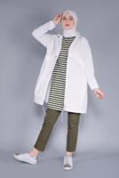 Hijab clothing WHITE HOODED JACKET  8736 