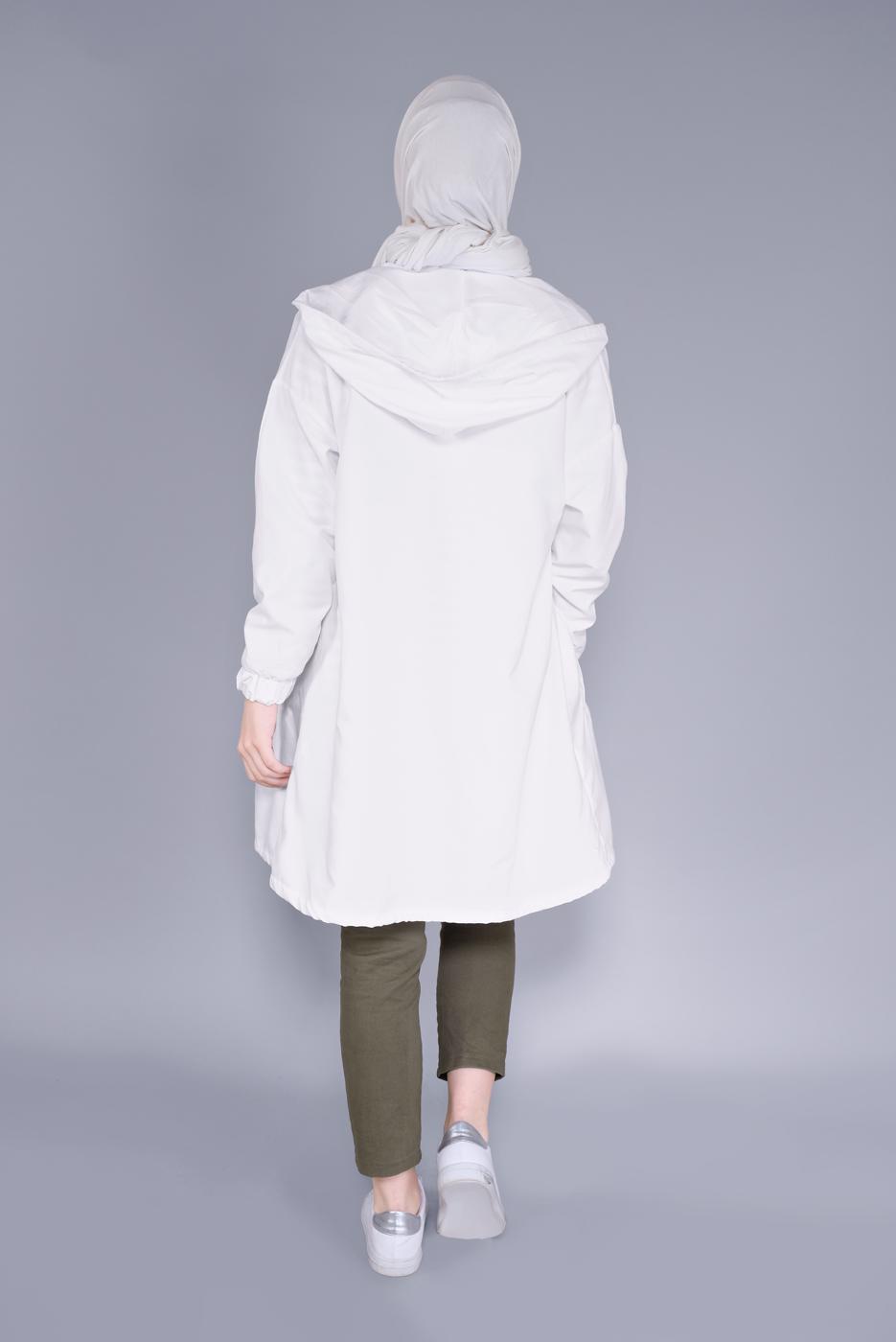 Hijab clothing WHITE HOODED JACKET  8736 
