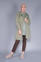 Vêtements hijab KAKI VESTE À CAPUCHE  8736 