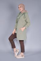 Vêtements hijab KAKI VESTE À CAPUCHE  8736 