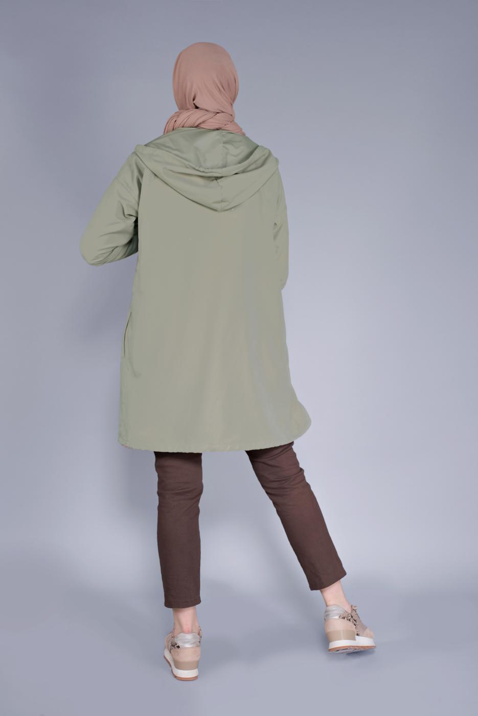 Vêtements hijab KAKI VESTE À CAPUCHE  8736 