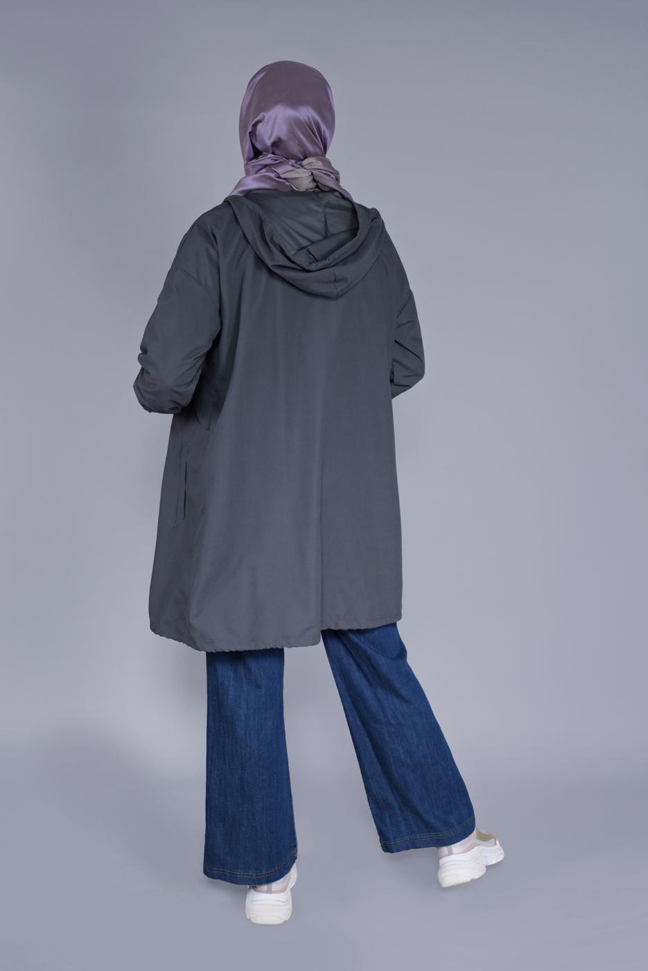 Vêtements hijab GRIS VESTE À CAPUCHE  8736 
