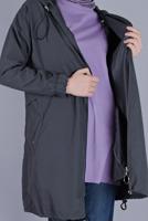 Hijab clothing GREY HOODED JACKET  8736 