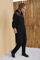 Hijab clothing BLACK ZEBRA PATTERNED TRACKSUIT JACKET 9156  