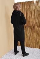 Hijab clothing BLACK ZEBRA PATTERNED TRACKSUIT JACKET 9156  