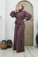 Vêtements hijab PRUNE SALOPETTE CEINTURÉE AVEC POIGNETS ÉLASTIQUES 260000