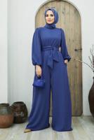 Vêtements hijab BLEU MARINE SALOPETTE CEINTURÉE AVEC POIGNETS ÉLASTIQUES 260000