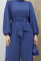 Vêtements hijab BLEU MARINE SALOPETTE CEINTURÉE AVEC POIGNETS ÉLASTIQUES 260000