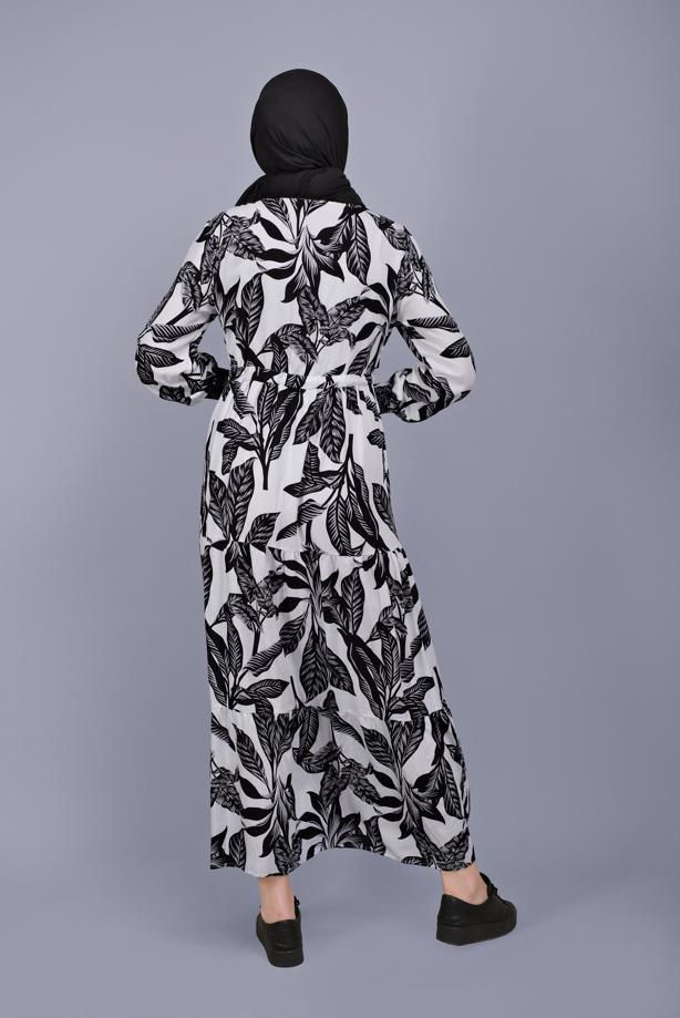 Vêtements hijab  LEAF PATTERNED DRESS 5412-1  - TRENDTESETTÜR